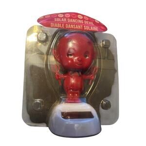 Solar Powered Dancing Devil Black Cape And Pitch Forks Dances Under Light